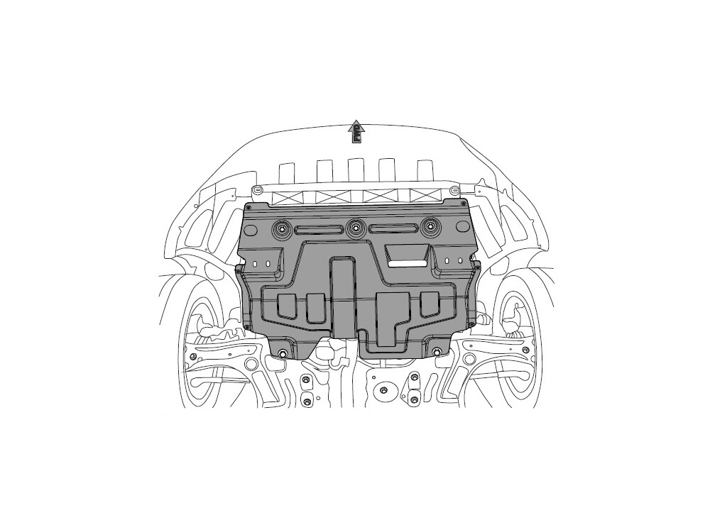 Skid plate for VW Polo, 4 mm aluminium (engine + gear box)