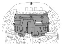 Skid plate for VW Polo, 4 mm aluminium (engine + gear box)