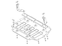 Skid plate for VW Touran, 2 mm steel (engine + gear box)