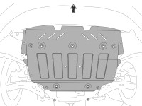 Unterfahrschutz für VW Touran, 2 mm Stahl (Motor + Getriebe)