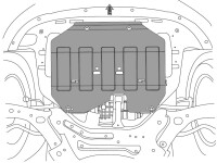 Skid plate for Hyundai iX35, 1,8 mm steel (engine + gear...