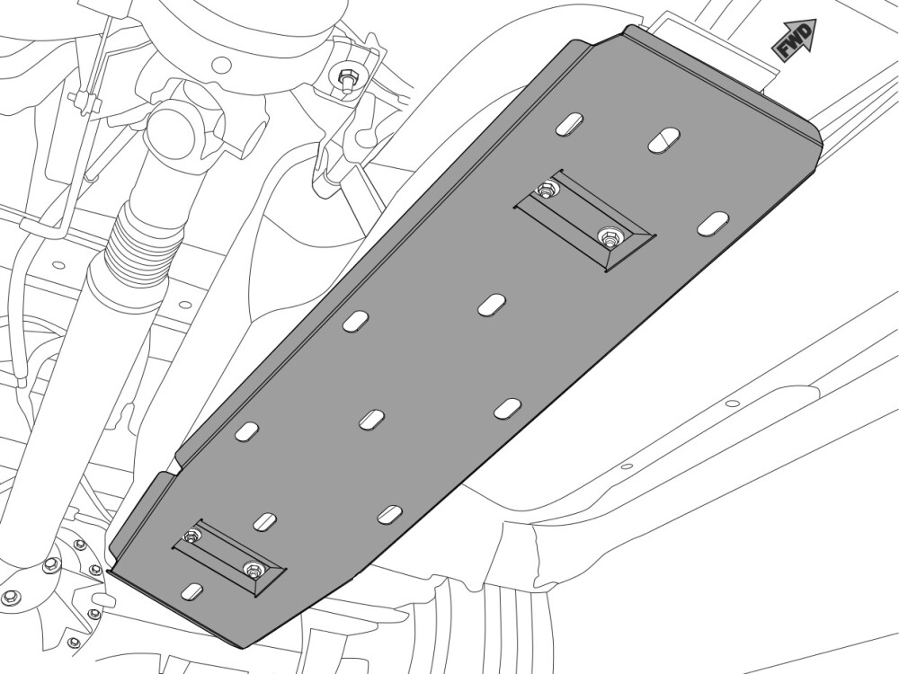 Unterfahrschutz für Ford Ranger 2012-, 5 mm Aluminium (Tank)