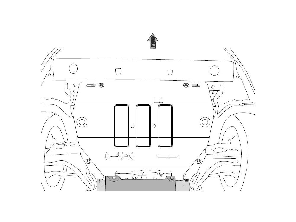 Unterfahrschutz für Ford Mondeo 2015-, 2 mm Stahl gepresst (Motor + Getriebe)