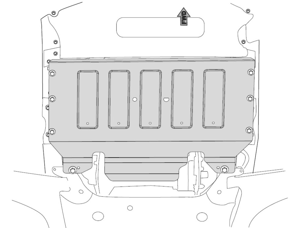 Unterfahrschutz für Ford Transit 4WD 2014-, 3 mm Stahl gepresst (Motor + Getriebe)