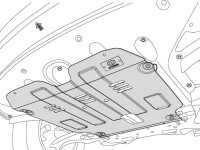 Skid plate for Hyundai Tucson 2015-, 2 mm steel (engine + gear box)