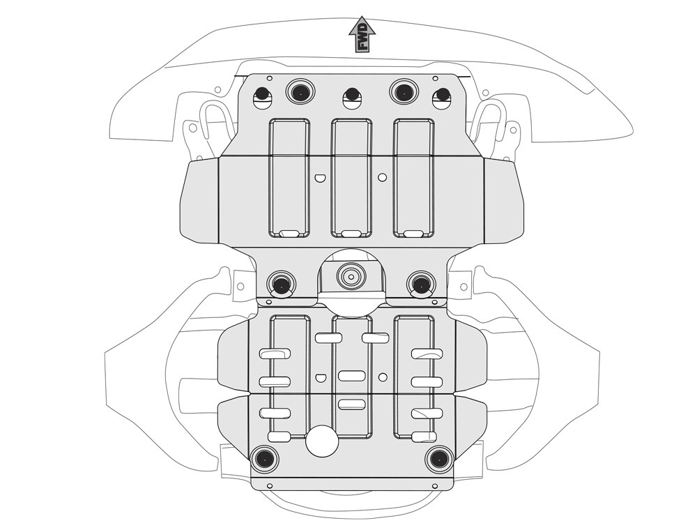 Skid plate for Isuzu D-Max 2012-, 2,5 mm steel (engine)