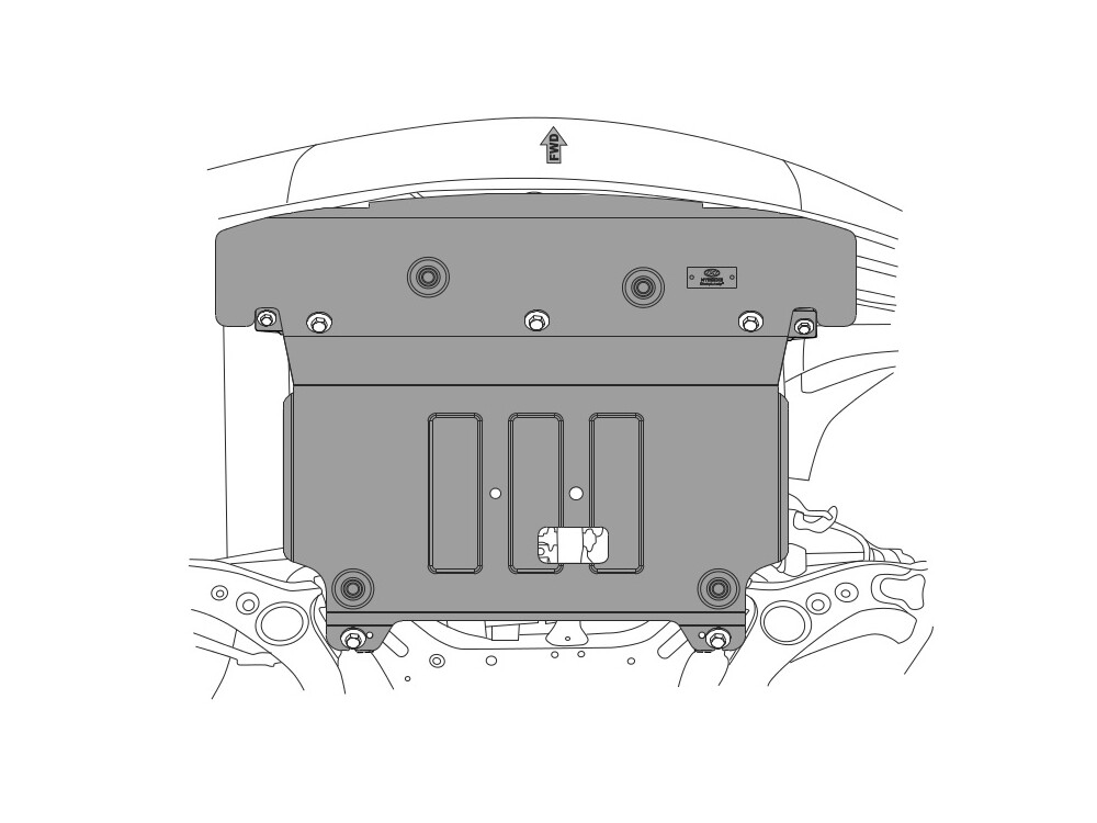 Unterfahrschutz für Kia Sorento 2012-, 4 mm Aluminium gepresst (Motor + Getriebe)