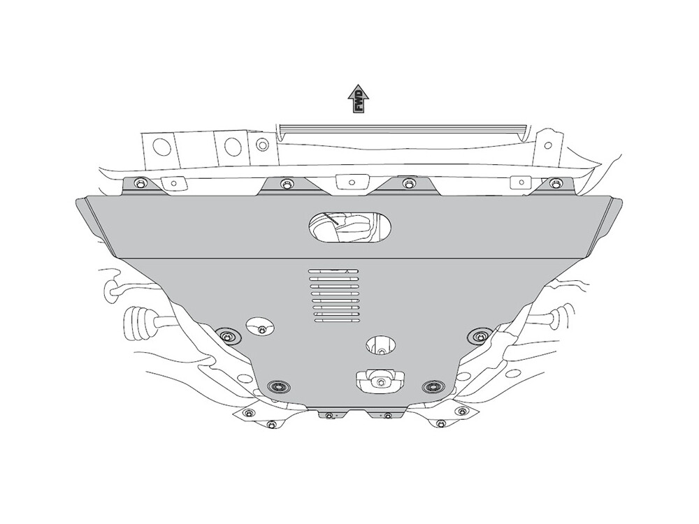 Skid plate for Ssang Yong Tivoli, 2 mm steel (engine)