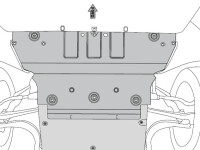 Skid plate for Audi A4 2015-, 4 mm aluminium (engine)