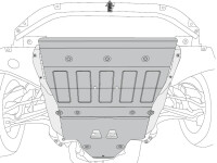 Unterfahrschutz für Audi A6 / A6 Allroad 2014-, 4 mm Aluminium gepresst (Motor + Getriebe)