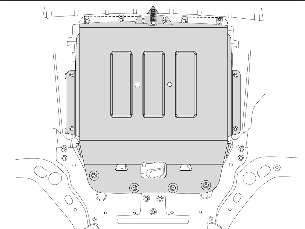 Skid plate for BMW X1 F48, 4 mm aluminium (engine + gear box)