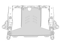 Skid plate for Subaru Outback 2015-, 4 mm aluminium (gear box)