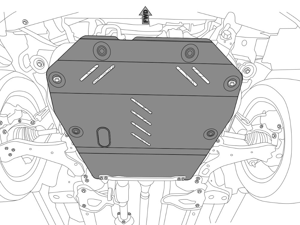 Unterfahrschutz für Chevrolet Captiva 2011-, 2 mm Stahl (Motor + Getriebe)
