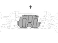 Skid plate for Mercedes X, 4 mm aluminium (engine)