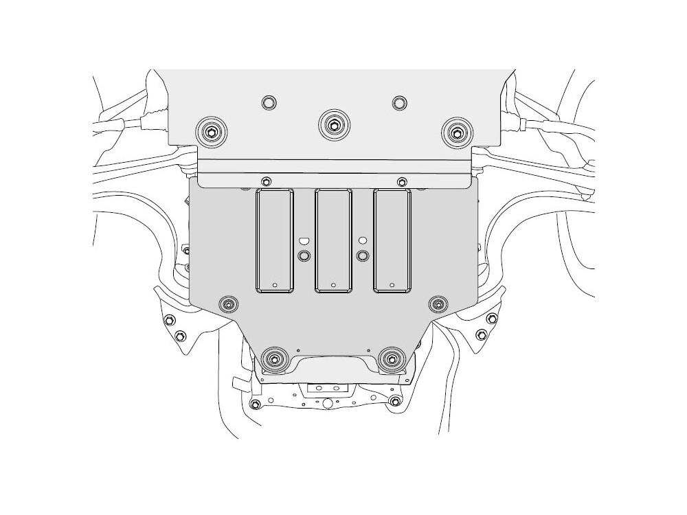 Skid plate for Audi A5 2016-, 4 mm aluminium (gear box)