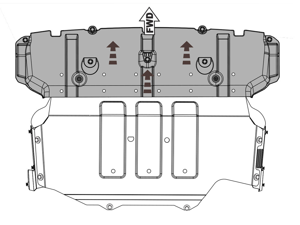 Skid plate for Subaru XV 2018-, 4 mm aluminium (engine)