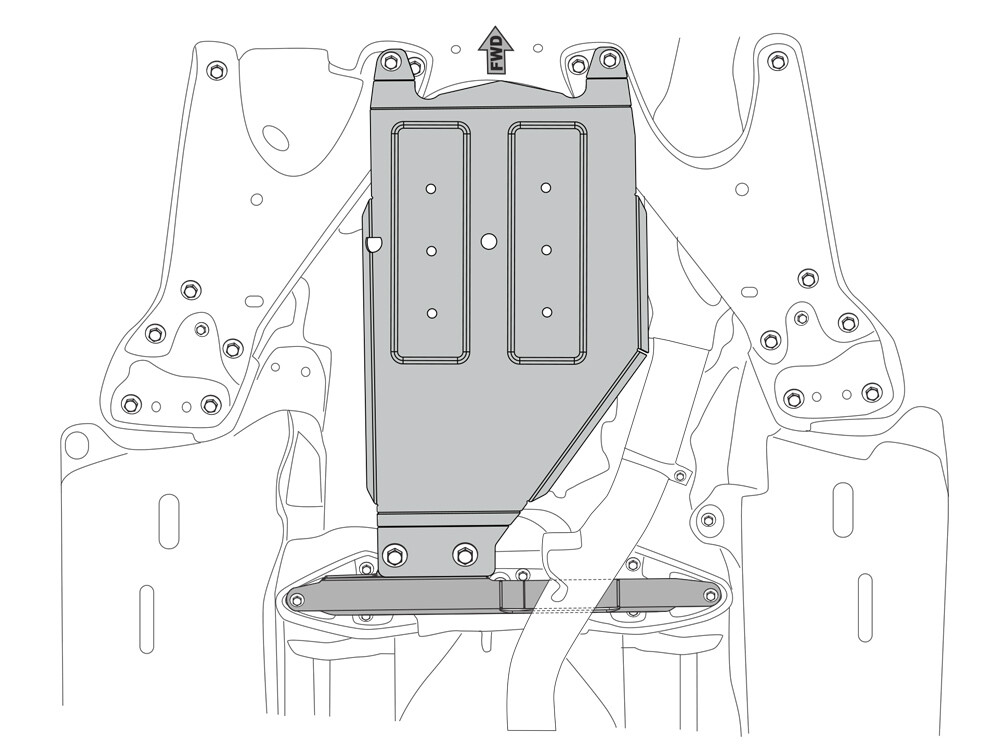 Skid plate for Subaru XV 2018-, 4 mm aluminium (gear box)