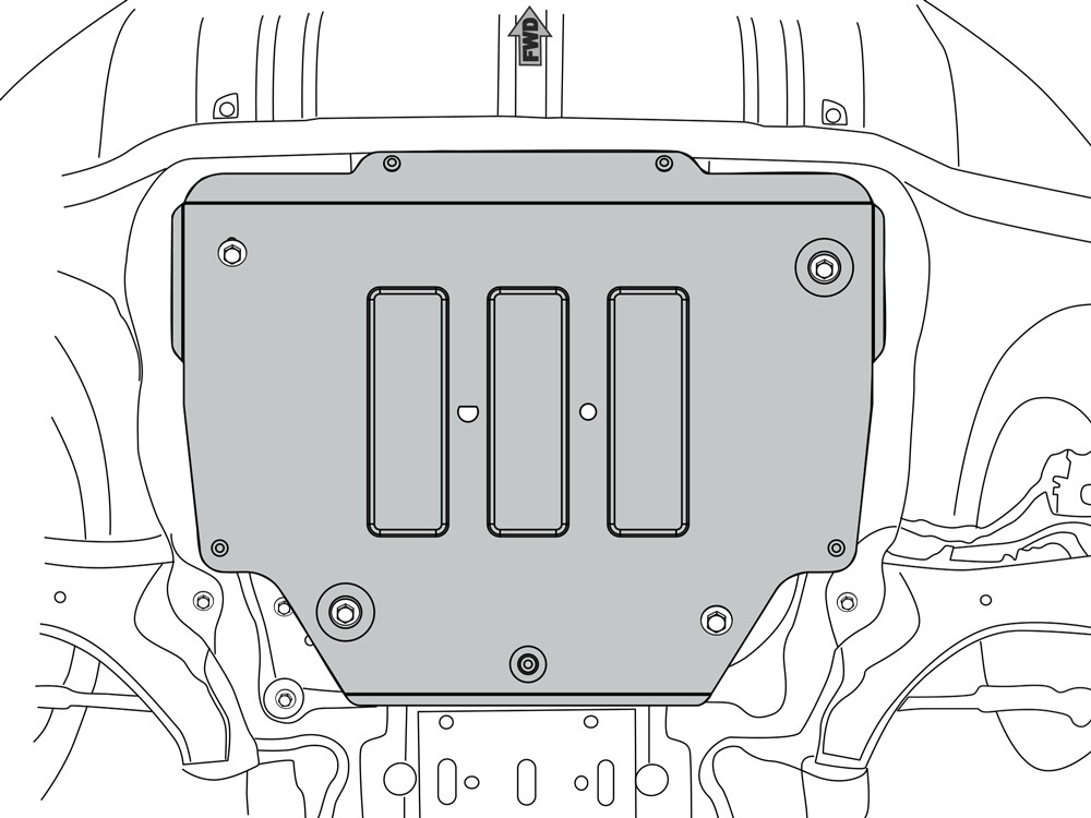 Skid plate for Jaguar E-Pace, 4 mm aluminium (engine + gear box)