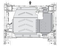 Skid plate for Ford Ranger 2016-, 4 mm aluminium (engine)