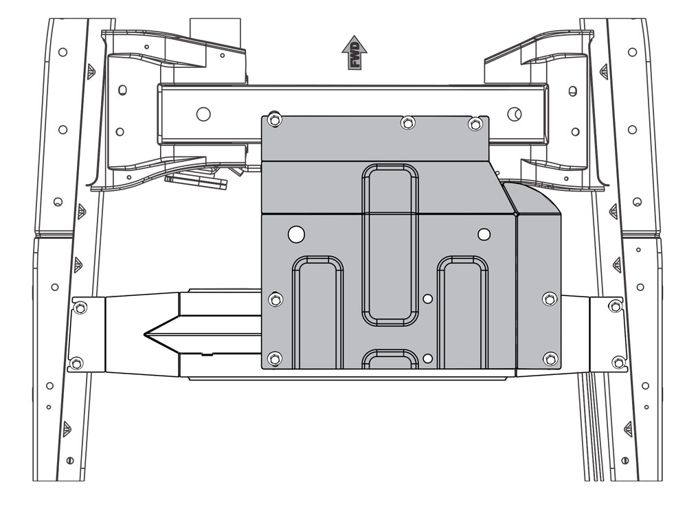 Skid plate for Ford Ranger 2016-, 4 mm aluminium (transfer case)