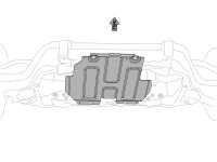 Skid plate for Mercedes X, 6 mm aluminium (engine)