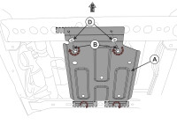Skid plate for Mercedes X, 4 mm aluminium (transfer case)