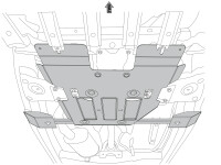 Skid plate for VW Amarok 2016-, 6 mm aluminium (set)