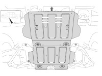 Unterfahrschutz für Toyota Hilux 2016-, 6 mm Aluminium gepresst (Motor)