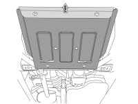 Skid plate for Toyota Land Cruiser J15 2018-, 5 mm aluminium (gear box + transfer case)