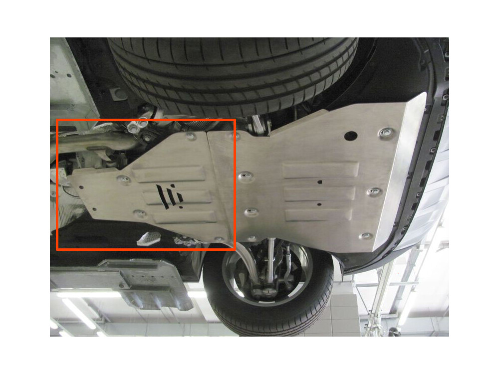 Skid plate for Audi Q8, 2,5 mm steel  (gear box)