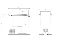 Portable compressor-fridge-freezer 42 l,  12/24 V DC + 230 V AC (A+)