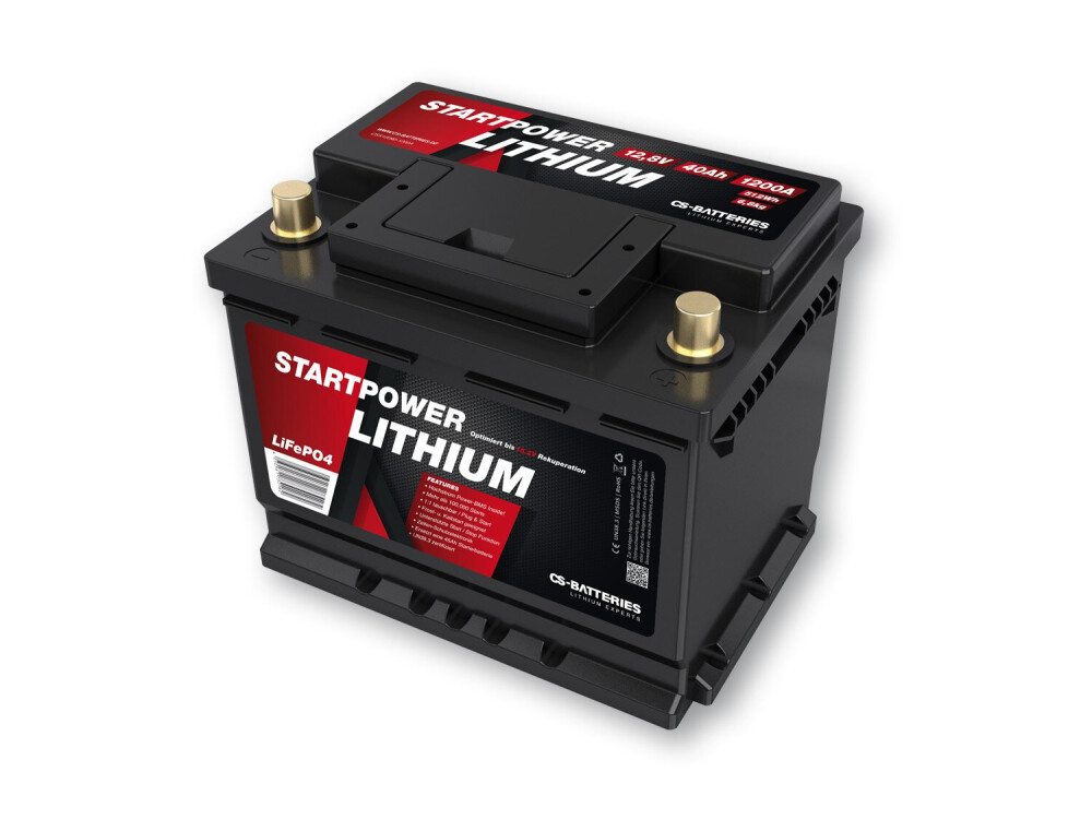 Lithium LiFePo4 Auto Starter Batterie 12V / 20Ah BMS -750A(EN) Peak -Euro6-