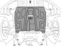 Skid plate for KIA Cerato 2012-, 1,8 mm steel (engine +...