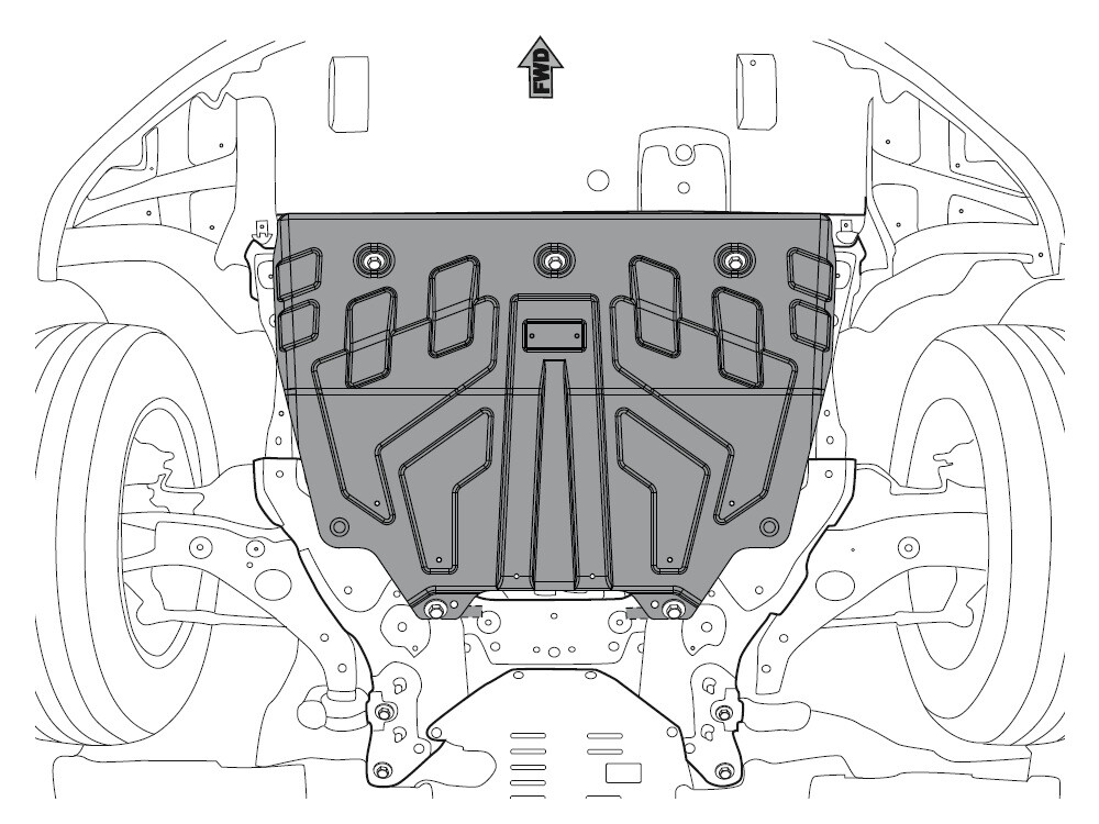 Unterfahrschutz für Mazda CX-5, 3 mm Aluminium gepresst (Motor + Getriebe)