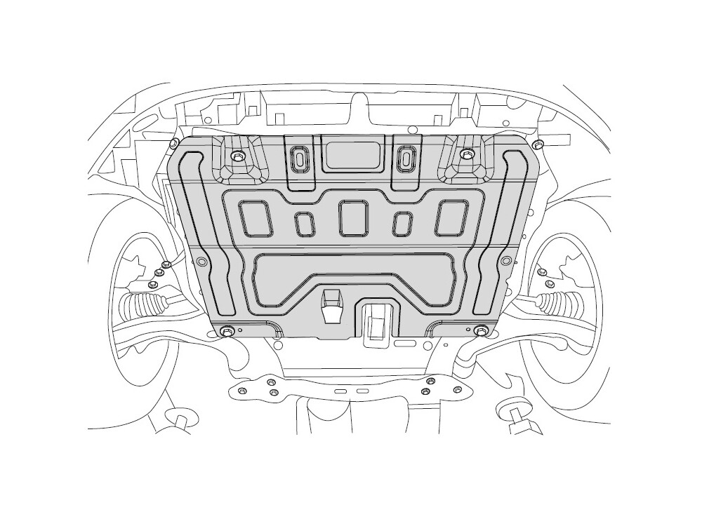 Skid plate for Mazda CX-7, 5 mm aluminium (engine + gear box)